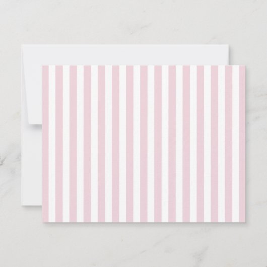Pink , brown & Stripes a Note From Flat Note Card 招待状 (裏面)