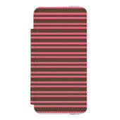 Pink Brown Stripes Seamless Pattern Incipio iPhoneウォレットケース (フォリオ 正面)