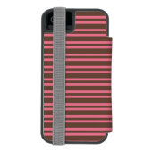 Pink Brown Stripes Seamless Pattern Incipio iPhoneウォレットケース (フォリオ裏面)