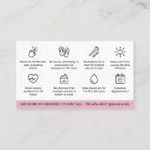 Pink Brows AfterCare PMU Browモダンの説明 名刺 (裏面)