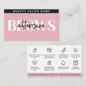 Pink Brows AfterCare PMU Browモダンの説明 名刺 (正面/裏面)