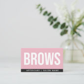 Pink Brows AfterCare PMU Browモダンの説明 名刺 (スタンド正面)