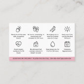 Pink Brows AfterCare PMU Browモダンの説明 名刺 (裏面)