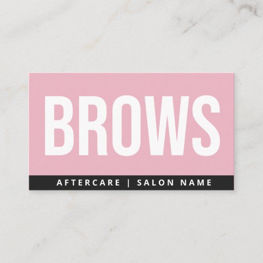 Pink Brows AfterCare PMU Browモダンの説明 名刺 (正面)