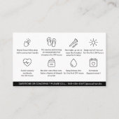 Pink Brows AfterCare PMU Browモダンの説明 名刺 (裏面)