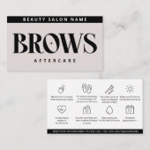 Pink Brows AfterCare PMU Browモダンの説明 名刺 (正面/裏面)