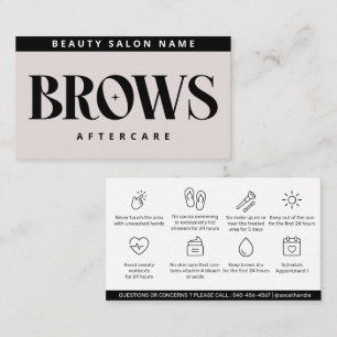 Pink Brows AfterCare PMU Browモダンの説明 名刺