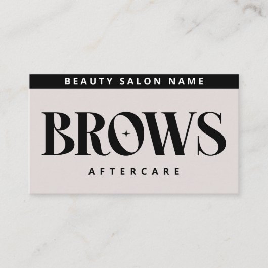 Pink Brows AfterCare PMU Browモダンの説明 名刺 (正面)