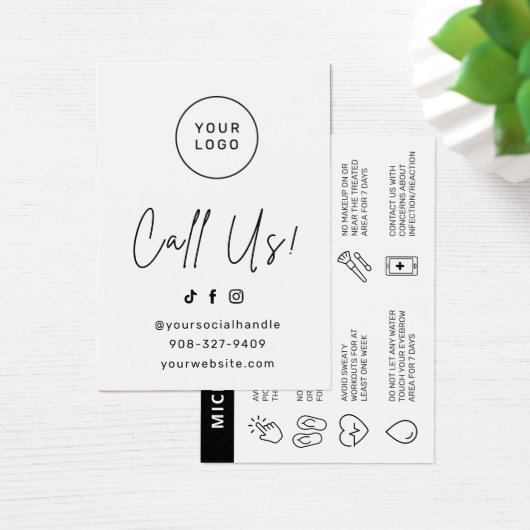 Pink Brows AfterCare PMU Brow Instructionsカード (デスク)