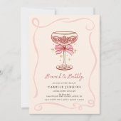 Pink Brunch and Bubbly Bridal Shower Invitation 招待状 (正面)