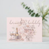 Pink Brunch & Bubbly Wedding Shower 招待状 (スタンド正面)