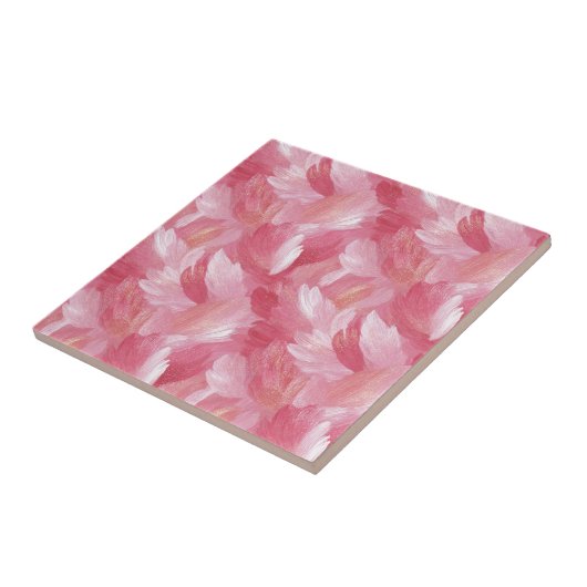 Pink Brush Stroke Glitter Abstract Pattern タイル (側面)