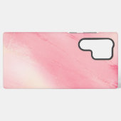 Pink Brush Strokes Watercolor Abstract Phone Case Samsung Galaxyケース (裏面横)
