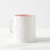 Pink Brushstroke Ltのト音記号 ツートーンマグカップ (正面左)