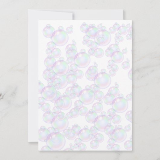 Pink Bubble Duck 1st Birthday Invite 招待状 (裏面)