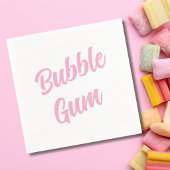 Pink Bubble Gum Simple Typography Birthday Party ペーパープレート