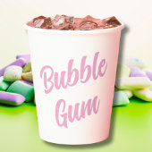 Pink Bubble Gum Simple Typography Birthday Party 紙コップ