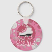 Pink Bubble Swirl Roller Skate, Skating キーホルダー (正面)