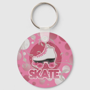 Pink Bubble Swirl Roller Skate, Skating キーホルダー