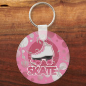 Pink Bubble Swirl Roller Skate, Skating キーホルダー (正面)