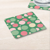 Pink Bubbles Coaster スクエアペーパーコースター (アングル)
