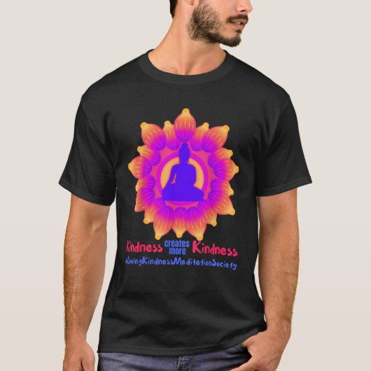 Pink Buddha Mandala Metta Mindful Loving Kindness  Tシャツ (正面)