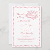 Pink Bun in the Oven Baby Shower 招待状 (正面)