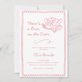 Pink Bun in the Oven Baby Shower 招待状