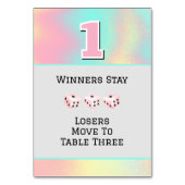 Pink Bunco #1 Table Card テーブルナンバー (裏面)