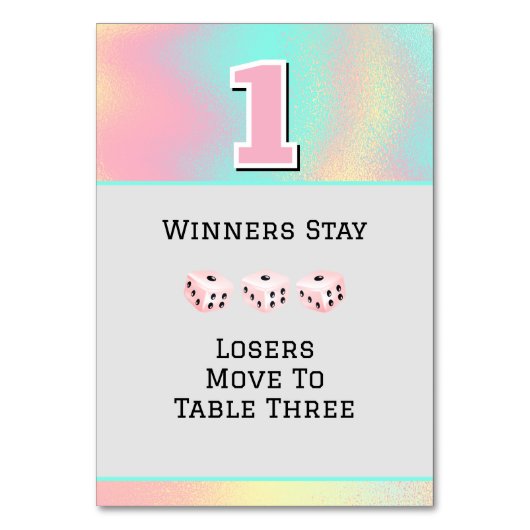 Pink Bunco #1 Table Card テーブルナンバー (正面)