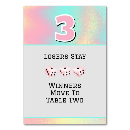 Pink Bunco #3 Table Card テーブルナンバー (正面)