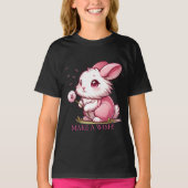 Pink Bunny and Dandelion Wish Tシャツ (正面)