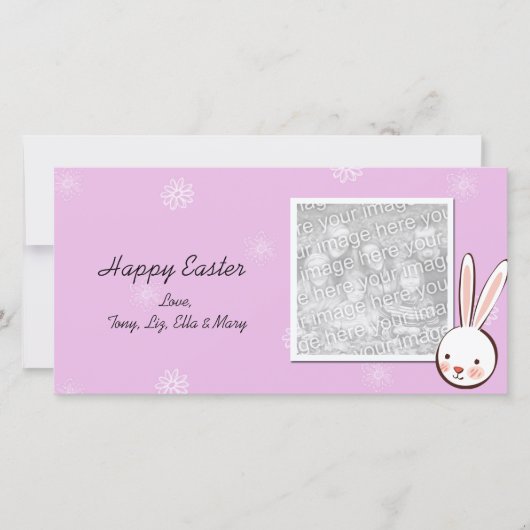 Pink Bunny Easterフォトカード シーズンカード (正面)