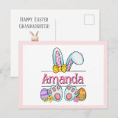 Pink Bunny Easter Postcard ポストカード (正面/裏面)