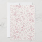 Pink Bunny First Birthday Invitation Girl Party 招待状 (裏面)