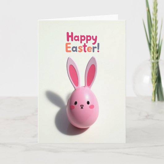 Pink Bunny Happy Season Card カード (正面)