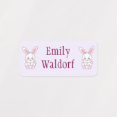 Pink Bunny  Kids' Name Clothing School Labels ラベル (デザイン1)