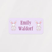 Pink Bunny  Kids' Name Clothing School Labels ラベル (デザイン2)