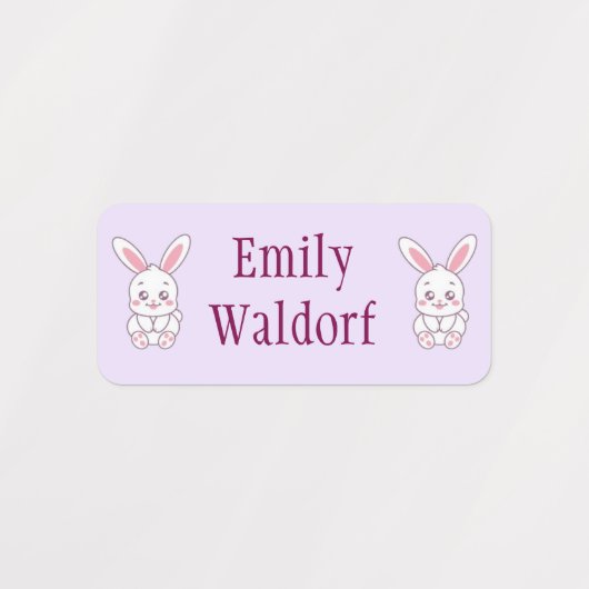 Pink Bunny  Kids' Name Clothing School Labels ラベル (デザイン2)