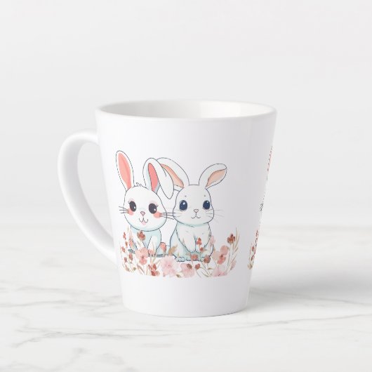 Pink Bunny Latte Mug カフェラテマグ (左アングル)