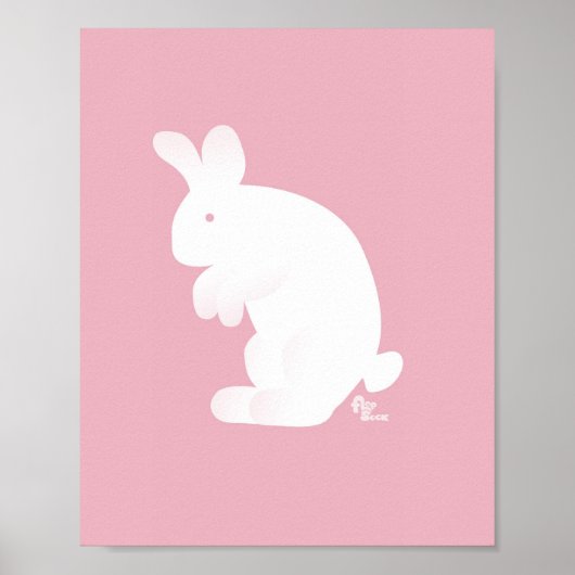 Pink Bunny Print ポスター (正面)