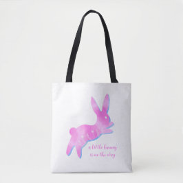 Pink Bunny Silhouette Cute Custom Girl Baby Shower トートバッグ