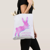 Pink Bunny Silhouette Cute Custom Girl Baby Shower トートバッグ (クローズアップ)