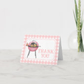 Pink Burger BBQ Baby Shower サンキューカード (正面)