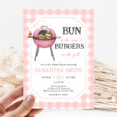 Pink Burger BBQ Baby Shower 招待状