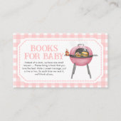 Pink Burger BBQ Baby Shower Books for Baby エンクロージャーカード (正面)