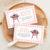 Pink Burger BBQ Baby Shower Books for Baby エンクロージャーカード