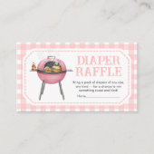 Pink Burger BBQ Baby Shower Diaper Raffle エンクロージャーカード (正面)