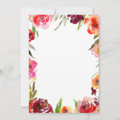 Pink BurgundyフローラVirtual 結婚 Online 招待状 (裏面)