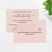 Pink Burgundy Script Certificate of Authenticity (デスク)